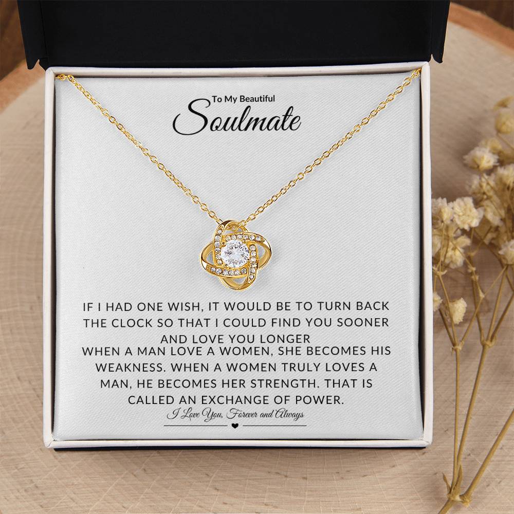 To My Beautiful Soulmate I Love Knot Necklace