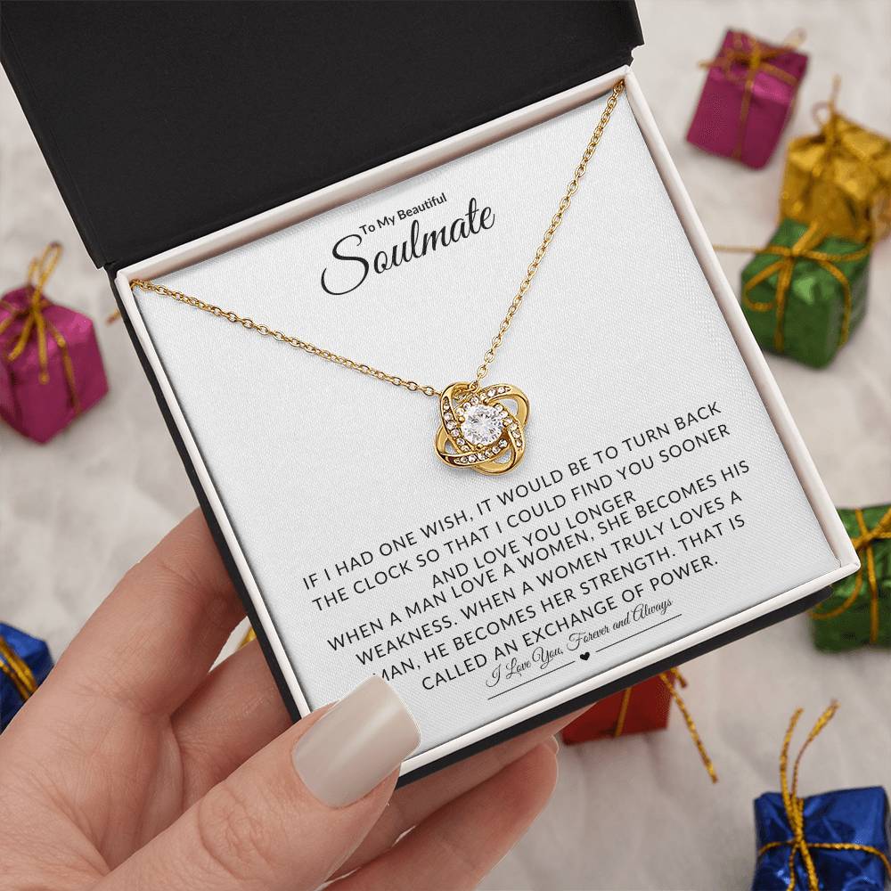 To My Beautiful Soulmate I Love Knot Necklace