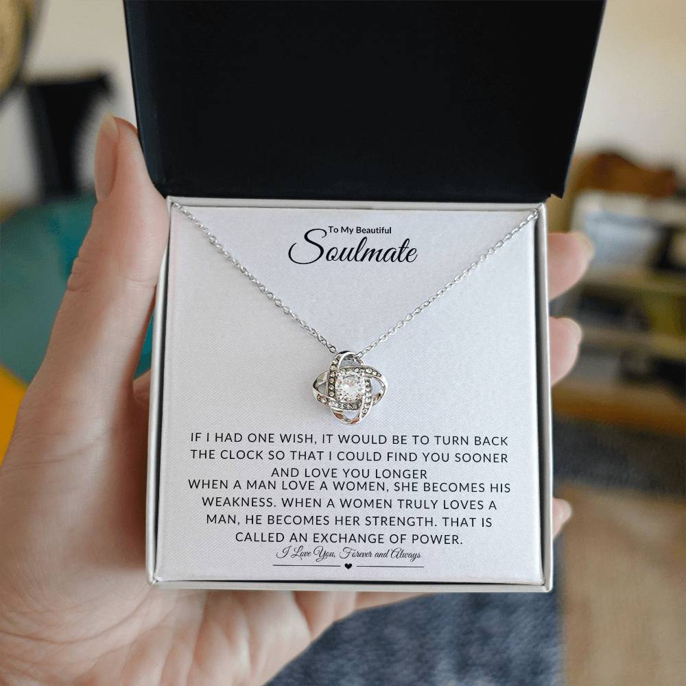 To My Beautiful Soulmate I Love Knot Necklace