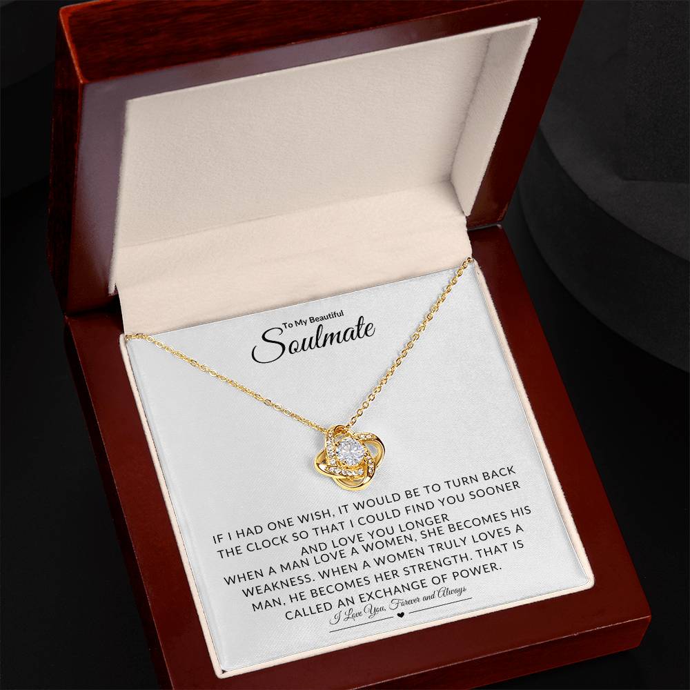 To My Beautiful Soulmate I Love Knot Necklace