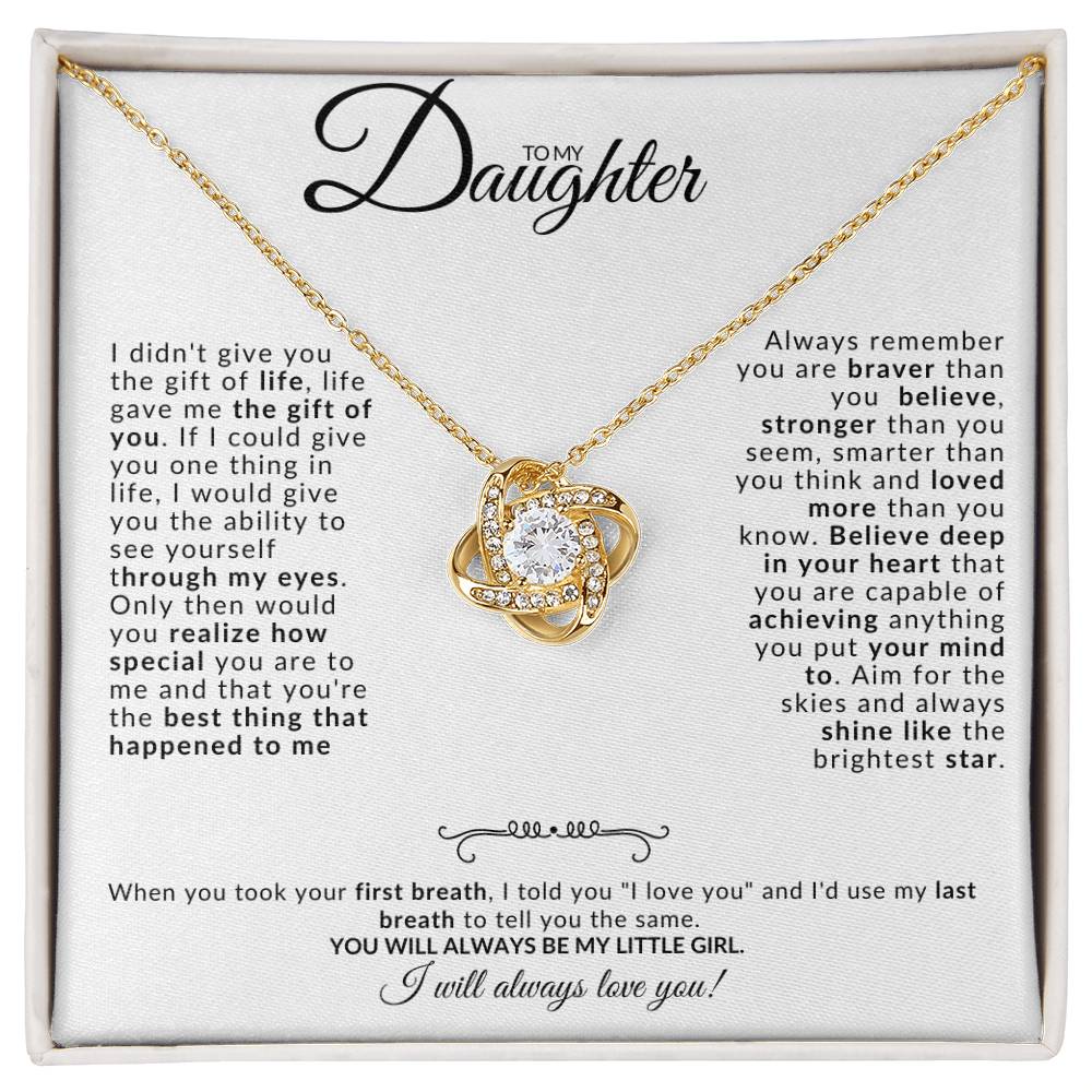 To my Daughter Love Knot Necklace