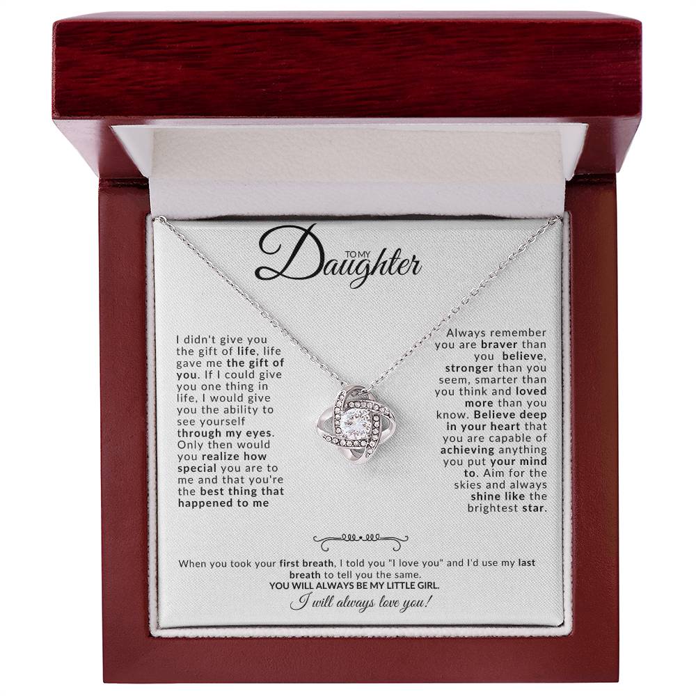 To my Daughter Love Knot Necklace