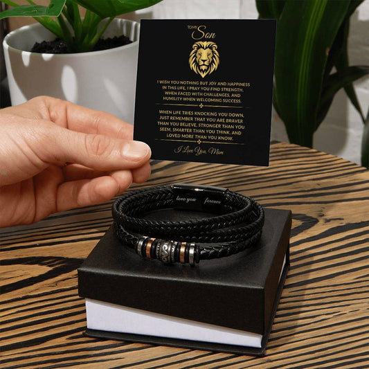 TO MY SON FOREVER LOVE BRACELET I I LOVE YOU MOM